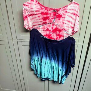 Justice Girl's Size 14-16 Tie-Dye Shirts